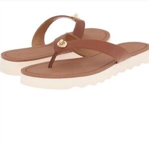 Coach Shelly Leather Flip Flop Size 8